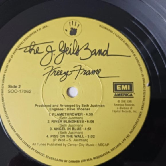 Vintage The J. Geils Band Freeze Frame vinyl LP record, 1981 first pressing - Picture 10 of 10